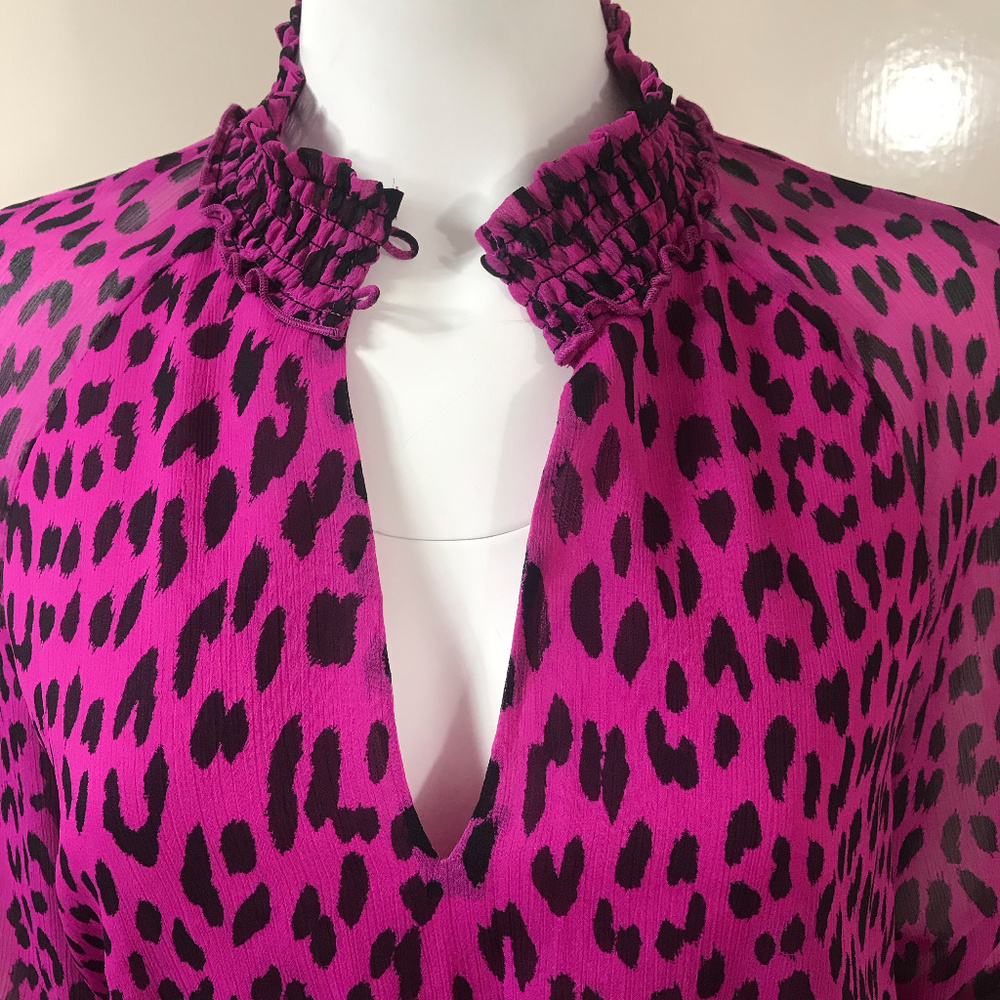 NEW RACHEL Rachel Roy Lucky Leopard Ruffled Dress - Picture 5 of 8